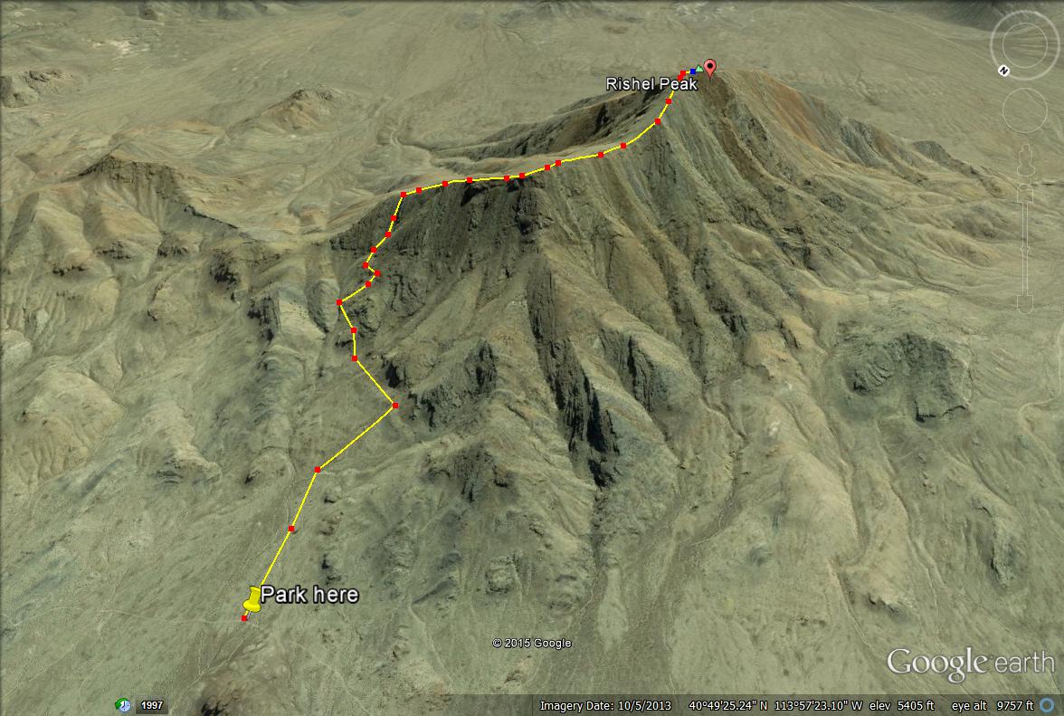 Rishel Peak trail map