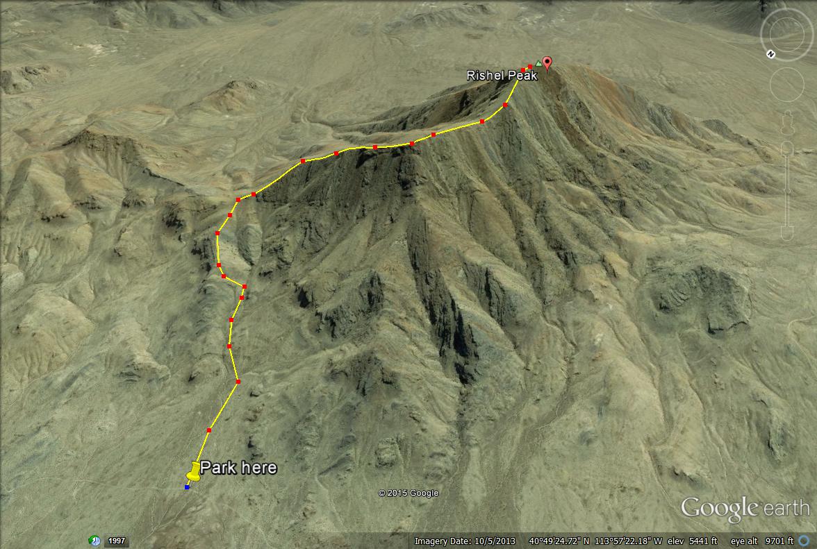 Rishel Peak trail map