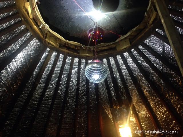 The Norway Flats Yurt, TUNA Yurt, Yurts of Utah, disco ball in yurt