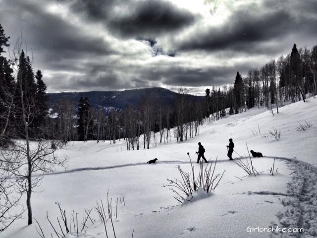 The Norway Flats Yurt, TUNA Yurt, Yurts of Utah, snowshoeing at a yurt