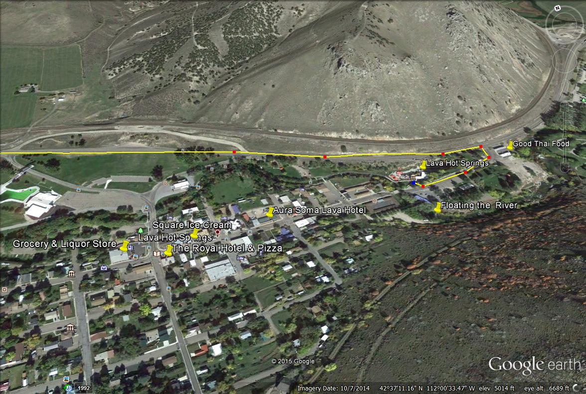 Lava Hot Springs, Idaho town map