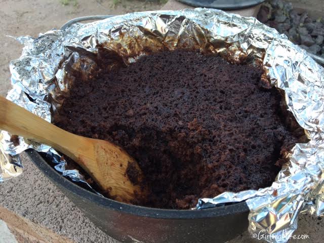 Hiking and Camping at Cathedral Gorge State Park, Dutch Oven Chocolate Cake