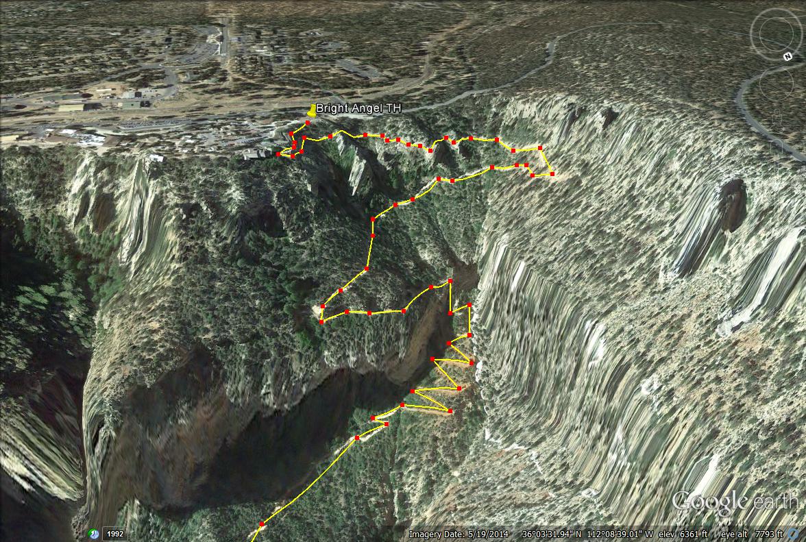 Backpacking the Bright Angel Trail, Grand Canyon National Park, Bright Angel Trail Maps