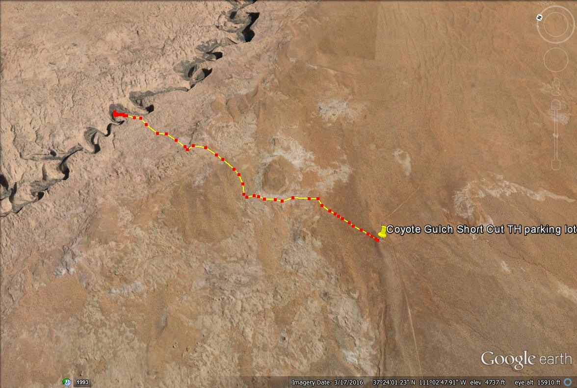 Coyote Gulch Trail map