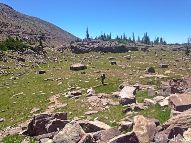 Backpacking to Rock Creek Basin, High Uintas, Rocky Sea Pass