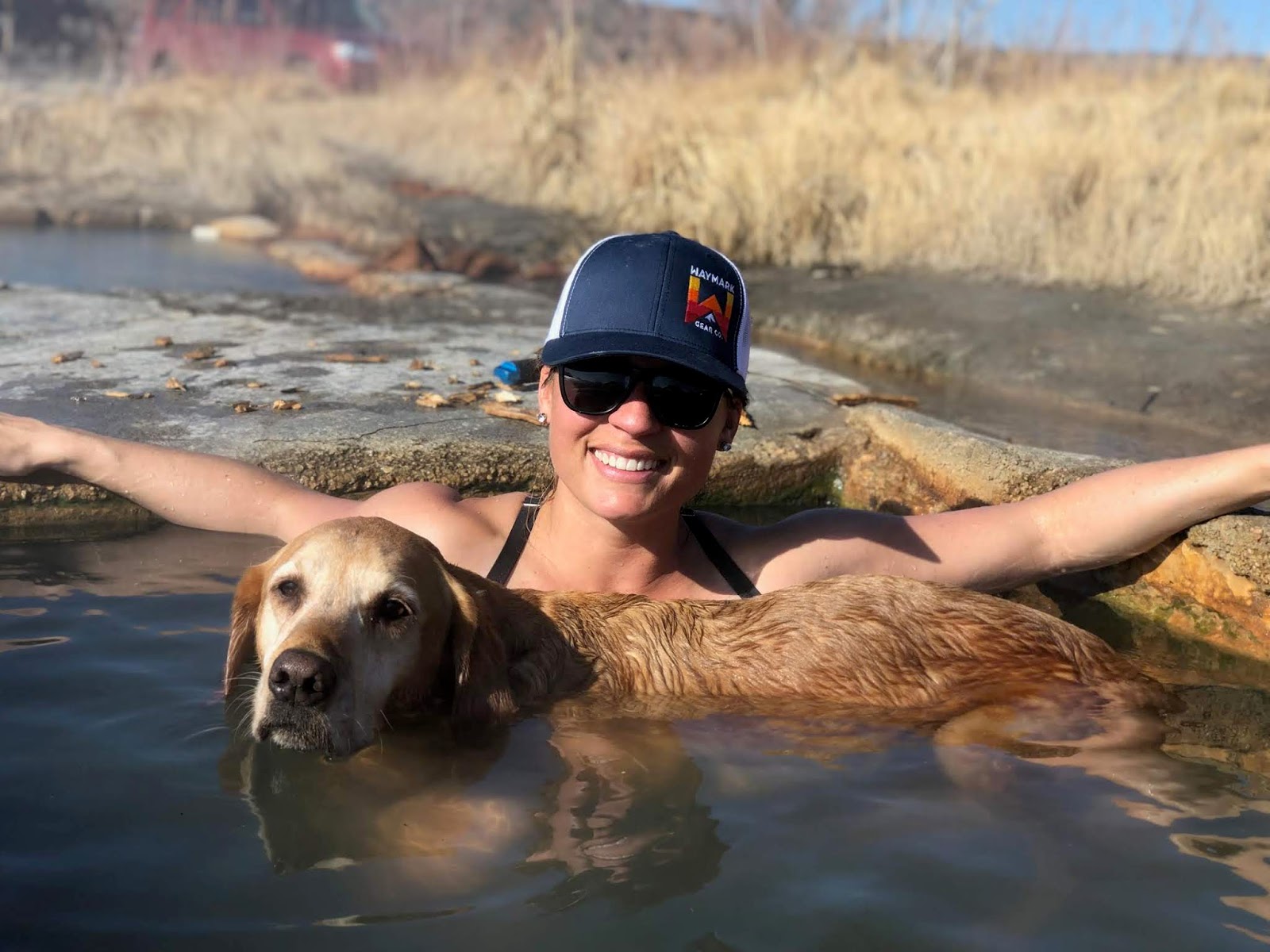 Soaking at Baker Hot Springs, Utah