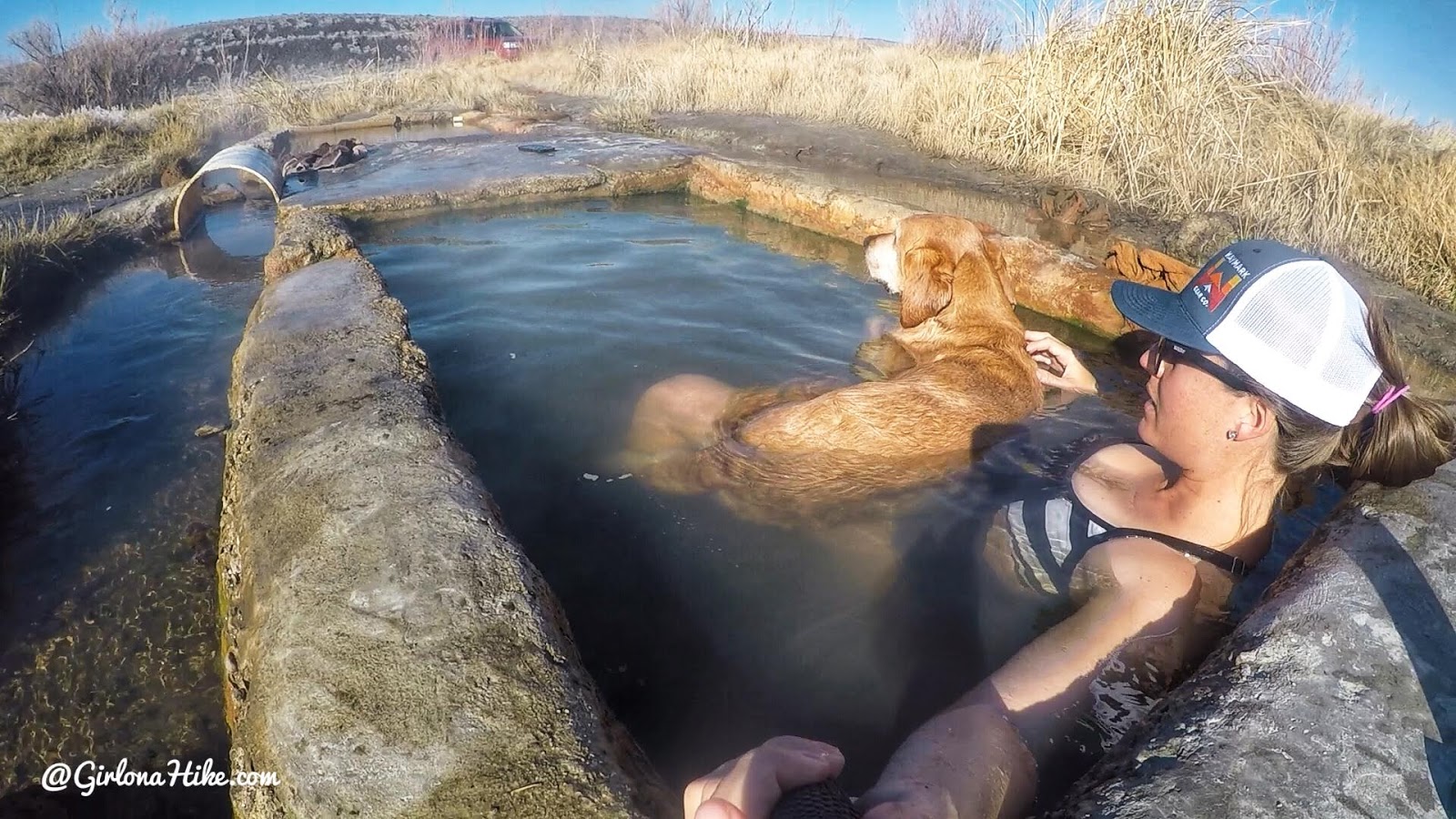 Soaking at Baker Hot Springs, Utah