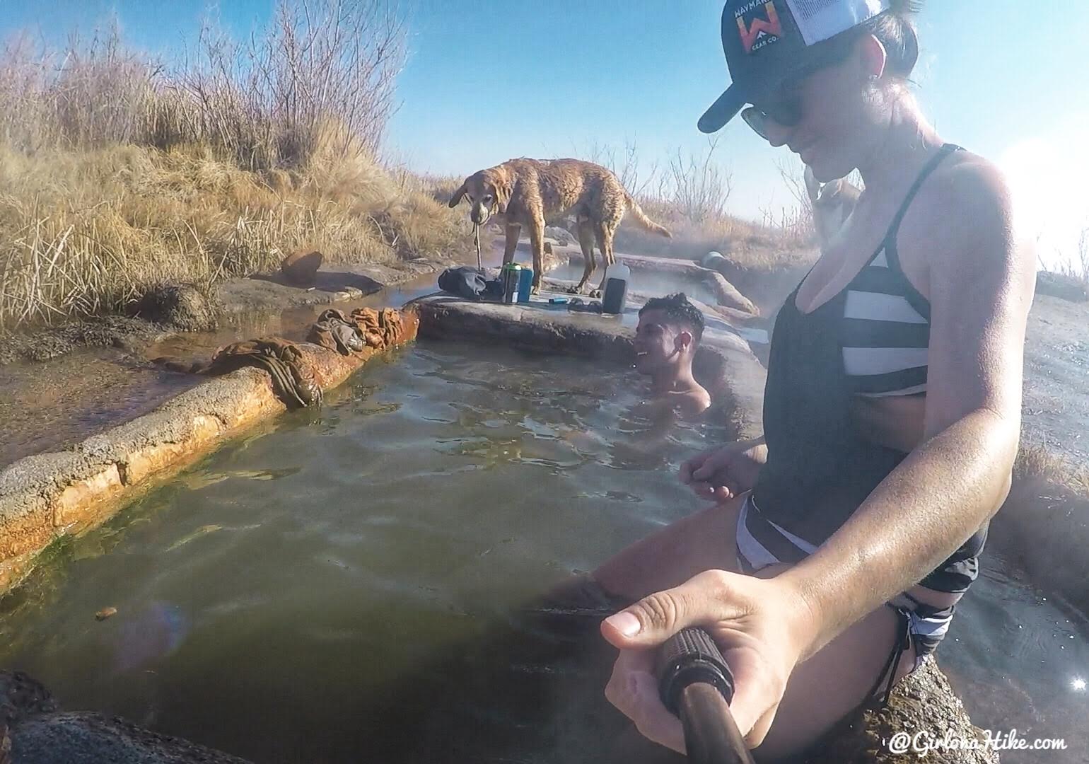 Soaking at Baker Hot Springs, Utah