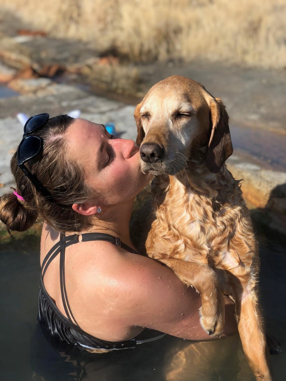 Soaking at Baker Hot Springs, Utah