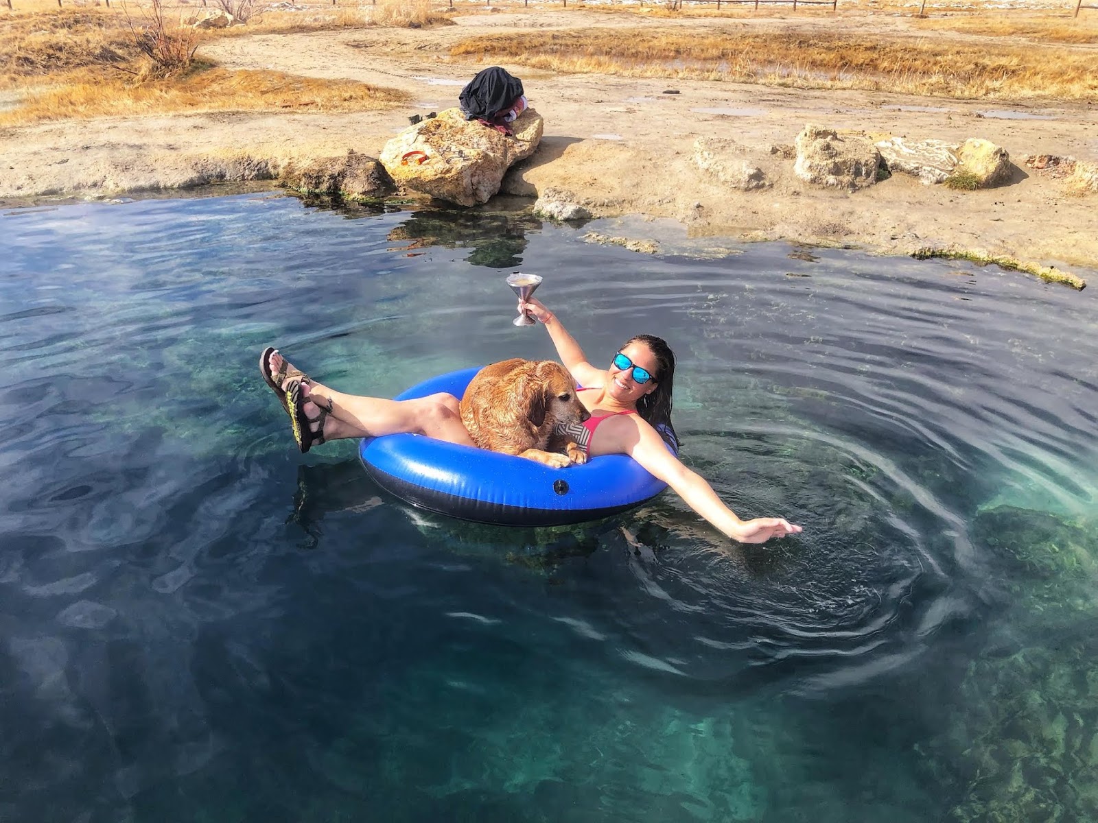 Soaking at Meadow Hot Springs