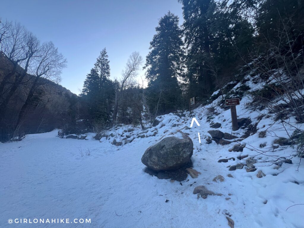 Lake Blanche trailhead sign marking the turnoff from Mill B South trail