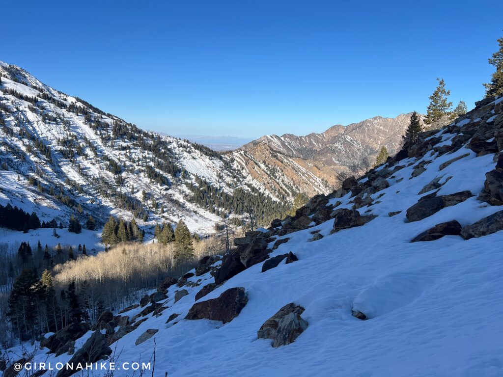 View back down the canyon near the top of the Lake Blanche hike