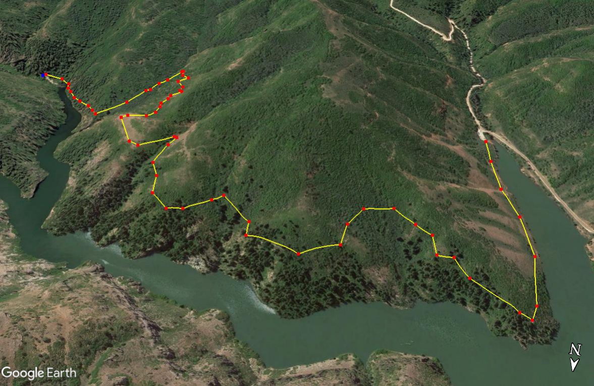 Hiking the Skull Crack Trail, Causey Reservoir trail map