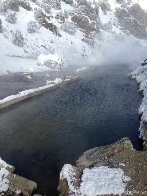 Hiking to 12 Mile (Bishop Creek) Hot Springs - in Winter!, Wells, Nevada Hot Springs, Hot Springs in Nevada