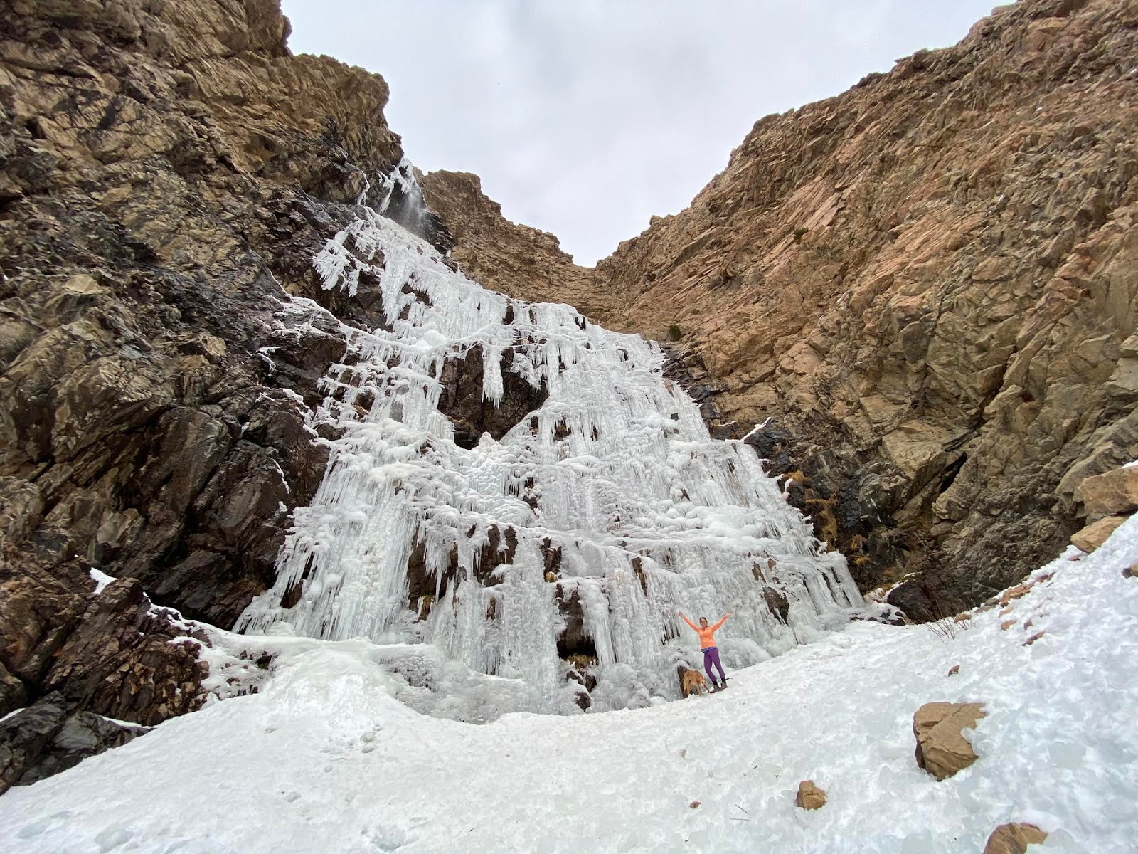 Hiking Waterfall Canyon in Ogden, Utah, Hiking in Utah with Dogs, Frozen Waterfalls in Utah, Ogden BST Christmas Tree