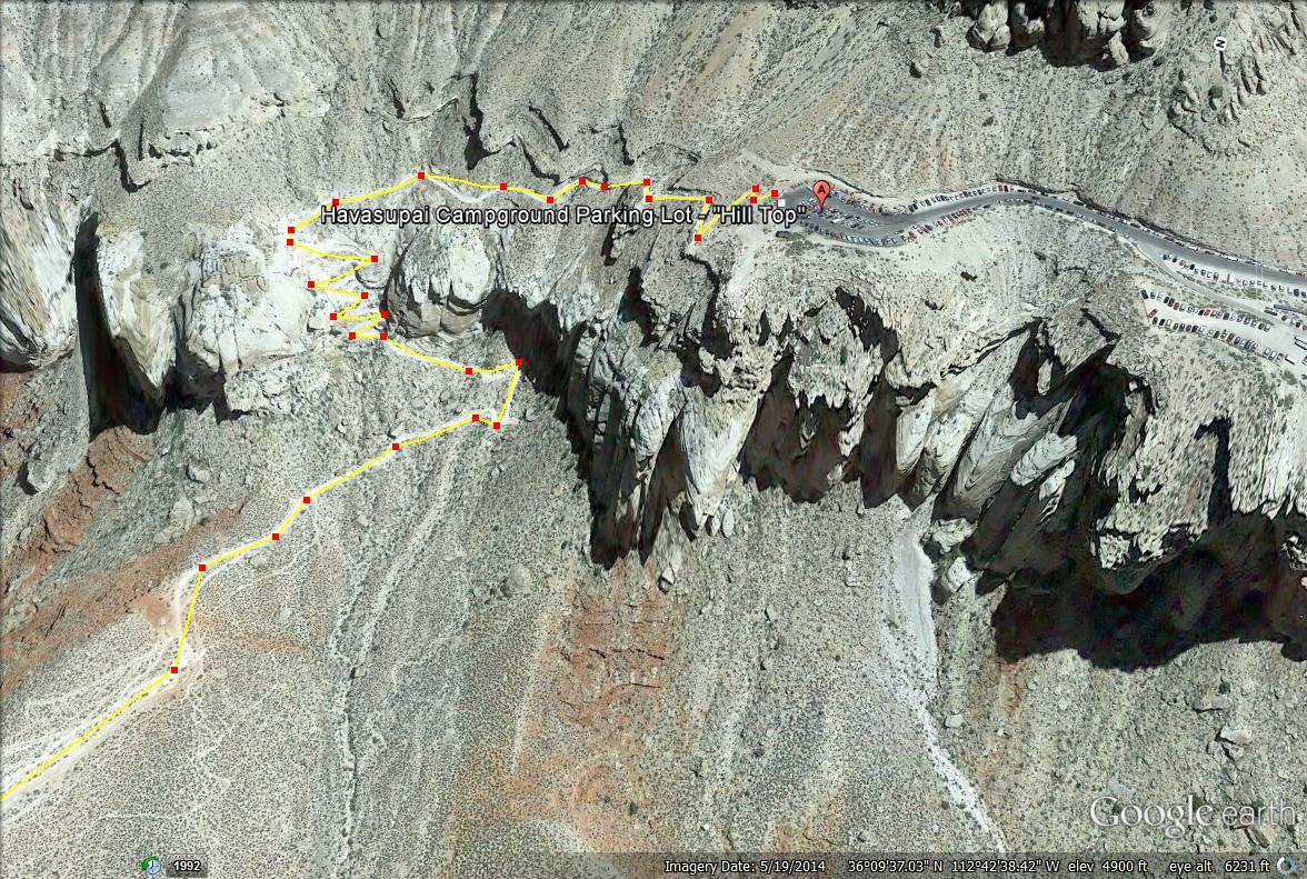 Havasu Falls trail map, Arizona