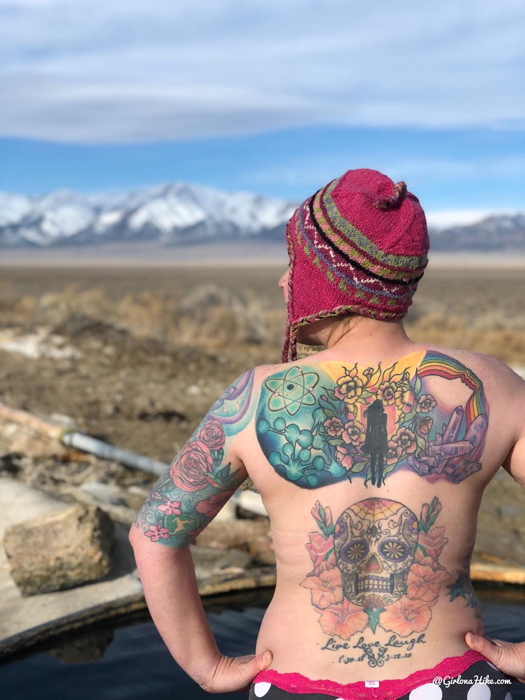 Soaking at Spencer Hot Springs, Nevada