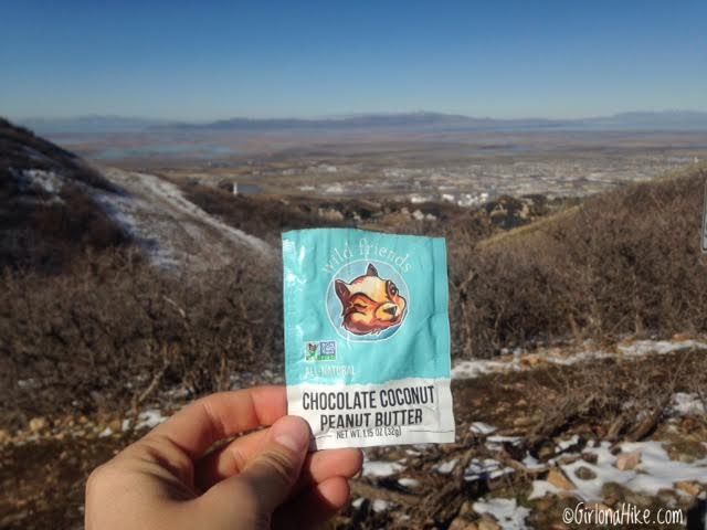 Hiking the Wild Rose Trail, North Salt Lake City, Wild Friends single serve peanut butter packs