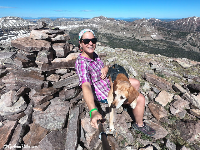 Backpacking to Naturalist Basin, Uintas, hiking to spread eagle peak