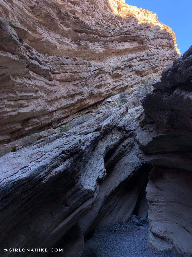 Hiking the Anniversary Narrows Slot Canyon, Nevada