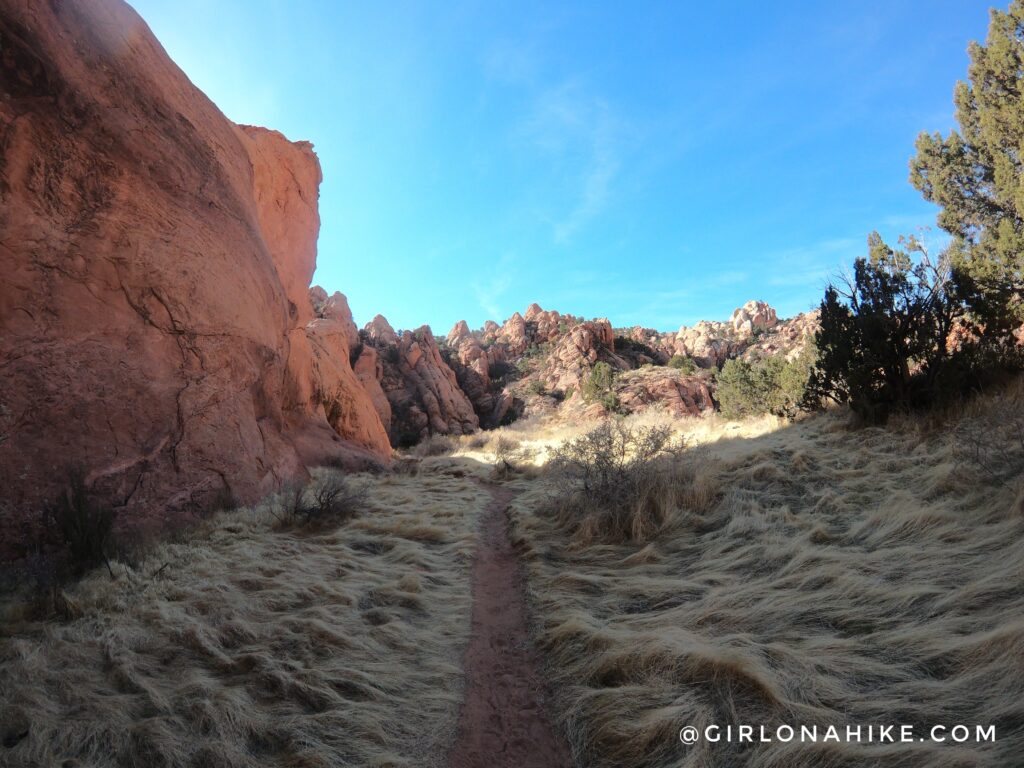 Hiking Catstair Canyon, Stacked Cars near Lake Powell