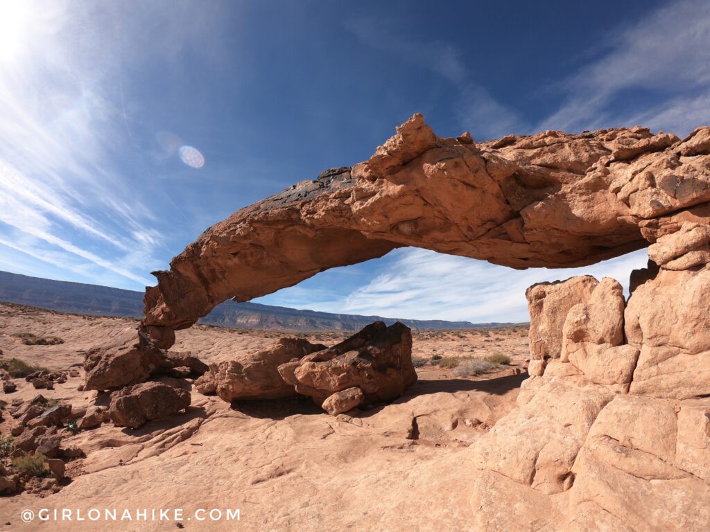 Hiking to Sunset Arch Moonrise Arch Grand Staircase Escalante