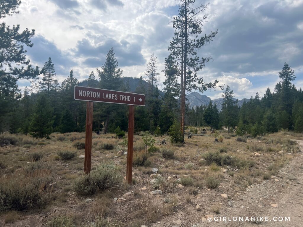 Hiking the Norton Lakes Trail near Ketchum, Idaho with alpine lake views in the Smoky Mountains.