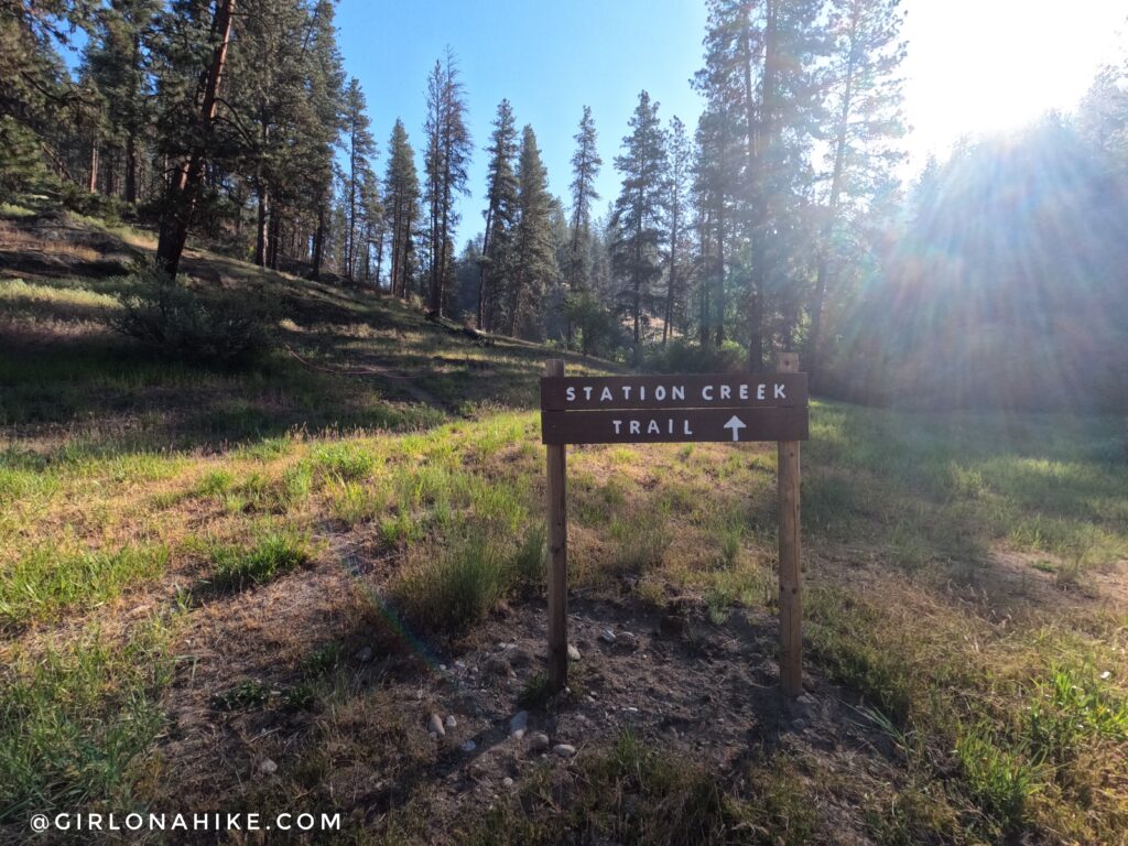 Station Creek Trail trailhead sign near Garden Valley Idaho