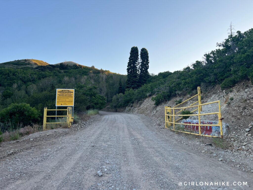Yellow gate along the Kennecott Mine Overlook hiking route