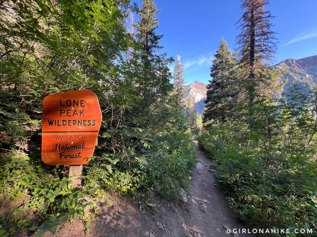 entering lone peak wilderness 